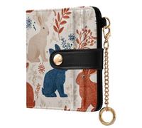 decor gift Ladies PU Leather Bifold Wallet Nordic Style Rabbit Easter Waterproof Compact PU Leather Wallet for Men Women Travel