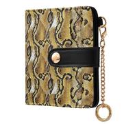 decor gift Ladies PU Leather Bifold Wallet Python Skin Texture Brown Yellow Unique Premium PU Leather Wallet for Women Girls