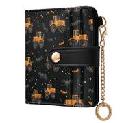 decor gift Ladies Slim Foldable Wallet Bat Tractor Black Orange Convenient Compact PU Leather Wallet for Women Girls