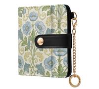 decor gift Ladies Slim Foldable Wallet William Morris Vintage Silver Lily Unique PU Leather Wallet for Women Boys Girls