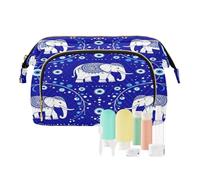 decor gift Large Cosmetic Bags Portable Evil Eye Elephants Good Luck Charm Blue (longword) Women's Coin Purse for Cosmetic Makeup