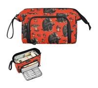 decor gift Lazy Carnivore Chimpanzee Shroom Red Large Pencil Case Large Capacity Girl Pencil Case Portable for College Student College funda para lapiz optico