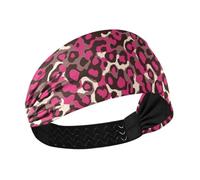 decor gift Leopard Fur Print Magenta Non-Slip gym headband Stretchy head bandanas for Daily use Daily use Daily use vinchas para el cabello de mujer