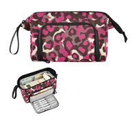 decor gift Leopard Fur Print Magenta Pencil Box Large Capacity Girl Pencil Case Portable for Nurse High School estuche para lapices nina