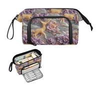 decor gift Lilac and Peach Chinese Jade Reindeer Pen Case Large Capacity Girl Pencil Case with Zipper for Nurse Office lapicera para mujer