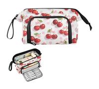 decor gift Lovely Red Cherry Bow Polka Dot Pencil Bags Large Capacity Hard Shell Pencil Case Multifunctional for Adults High School Supplies estuche de lapices para ninas