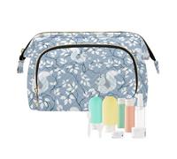 decor gift Makeup Bag Portable William Morris Style Squirrel Baby Blue (longword) Women's Coin Change Purse for Makeup Brush