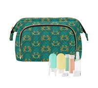 decor gift Makeup Bag Waterproof Oval Crab Mars Emerald Green (longword) Women's Coin Change Purse for Large Capacity