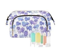 decor gift Makeup Bag With Handle Zipper Cute Style Blue Purple Gradient Dog (longword) Women Coin Purse for Toiletry Travel