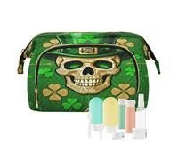 decor gift Makeup Bags For Women Portable Skull St Patrick Day Dead Lucky Shamrock (longword) Women Coin Purse for Travel
