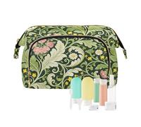 decor gift Makeup Cosmetic Bag Waterproof Pink Carnation Green Leaves William Morris Jewelry pouching for Travel Kit bolsas para monedas de mujer