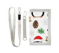 decor gift Merry Christmas Penguin trifold wallet slim for credit cards minimalistic lighweight wallet slim with lanyard
