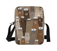 decor gift messenger bag crossbody Naughty Ocean Brown Bear Small Crossbody Bag For Women Adjustable Strap for Shopping Shopping bolso cruzado para hombre