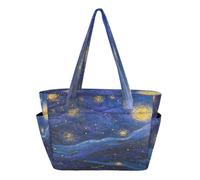 decor gift Midnight Starry Sky Stars Sparkling Tote Pool Bag Everyday Shoulder Bag for Travel Daily with Trolley Sleeve bolsa para compras