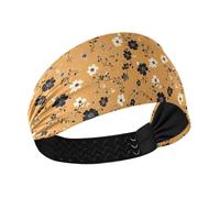decor gift Minimalist Black White Flower Brown Cooling stretch headbands for women Stretchy hairbands for women's hair for Daily use Daily use Daily use cintas para el cabello de mujer