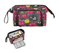 decor gift monsters fruit Gray and Red Pencil Box Large Capacity Girl Pencil Case with Zipper for Teen Boys High School Supplies estuches para el colegio