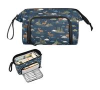 decor gift Nile Elk Cloud Island Dark Blue Pencil Pen Case Large Capacity Stationery Bag with Handle for Nurse School Supply estuche para guardar lapices