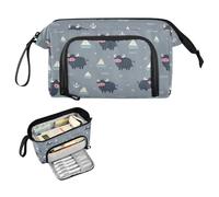decor gift Ocean Buffalo Gray Pencil pouching Large Capacity Storage Bag with Zipper for Nurse Middle School bolsita para lapiceros