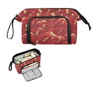 decor gift Ocean Thunder Red Gold Pencil Cases Large Capacity Compartment Pencil Case with Handle for College Student Office bulto para lapices