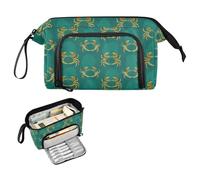 decor gift Oval Crab Mars Emerald Green Pencil Cases Large Capacity Pencil Case Zipper Lightweight for Adolescentes Back to School Supplies cartuchera para lapiceros