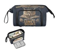 decor gift Owl Reading Book Brown Pen Case Large Capacity Big Pencil Case Portable for Nurse Kindergarten bolsa para lapices escolares nina