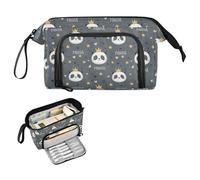 decor gift Panda King Star Grey Large Pencil Case Large Capacity Zipper Pencil Case Multifunctional for Teen Kindergarten estuche para lapices