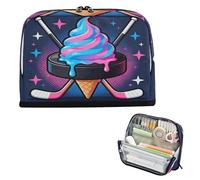 decor gift Pencil Bag Large Capacity Drip-style Hockey Ice Cream Pen Case Sturdy for Nurse Middle School estuches para el colegio