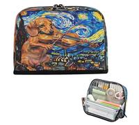 decor gift Pencil Box Case Large Capacity Dachshund Dog Van Gogh's Starry Night Make Up Bags Soft for Teacher School cartucheras escolares para lapices