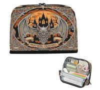 decor gift Pencil Box Case Large Capacity Metal Gothic Halloween Bat Pen Bag High Capacity for Kids Cosmetics bolsas de maquillaje para mujer