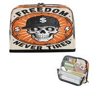 decor gift Pencil Case Bag Large Capacity Hip- White Skull Pen Pencil Case Simple for College Student Cosmetics cartucheras escolares para lapices