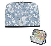 decor gift Pencil Case Bag Large Capacity William Morris Style Squirrel Baby Blue Pen Pencil Case Zippered for Women Middle School cartucheras para lapices
