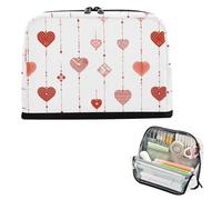 decor gift Pencil Case Organizer Large Capacity Dreamy Valentine S Heart-shaped Red Stationery Organizer With Compartment for Women College lapicera para ninos