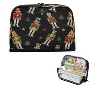 decor gift Pencil Holder Case Large Capacity Childish Cartoon Nutcracker Soldiers Black Pen Case Zippered for Women High School cartucheras escolares para ninas