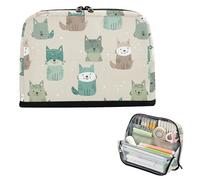 decor gift Pencil Holder Case Large Capacity Vector Hand-drawn Wolf Soft Green Desk Organizer High Capacity for Girls Cosmetics bolsas para lapices