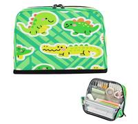 decor gift Pencil Holder Large Capacity Green Crocodiles Dino Makeup pouching With Compartment for Teacher School Must Haves estuche para lapices