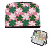 decor gift Pencil Holder Large Capacity Northern Ireland Clover Leaf Pink Green Cosmetic Bag durables for Boys School Supply bolsa para lapices