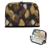 decor gift Pencil Organizer Case Large Capacity Animal Golden Python Fur Print Makeup pouching Portable for Teen Boys School Supplies lapiceros para mujer