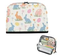 decor gift Pencil Organizer Case Large Capacity Easter Bunny Silhouette Pastel Stationery Pen Bag Large for Women School Must Haves bolsa para lapices de ninas