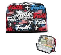 decor gift Pencil Pen Case Large Capacity Fashion Faith Flag Hip- Makeup pouching Multi-Slot for Teacher Office bolsa de maquillaje para mujer