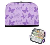 decor gift Pencil Pouches Large Capacity Fashion Lilac Butterflies Pen Bag With Compartment for Teens Office cartucheras escolares para lapices para ninas