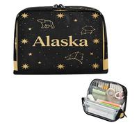 decor gift Pencil Pouches Large Capacity Golden Alaska Pen Case Cosmetic Expandable for Teacher Travel bolsas para erramientas