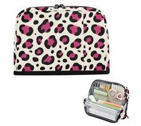 decor gift Pencil pouching Large Capacity Violet Cream Leopard Print Stationery Storage Cute for Adults School Must Haves estuche para colores