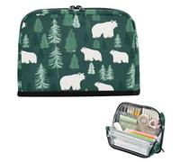 decor gift Pencil Storage Case Large Capacity Simple White Bear forests Makeup Bag Standing for Women School Supply bolsa para utiles escolares