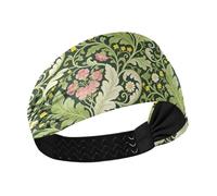 decor gift Pink Carnation Green Leaves William Morris Cooling soft headbands for women Elastic hairband for washing face washing face washing face diademas para mujer
