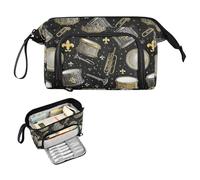 decor gift Printed Drum Music Gold and Silver Pencil Cases Large Capacity Cute Pencil Bag with Handle for Teen Boys Preppy School caja para guardar lapices
