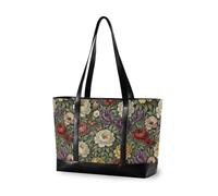 decor gift professional bag with laptop with zipper Western Boho Aztec Pattern Country for Pool Gym Grocery Travel diaper, Vintage Victorian Rose Violet Floral