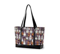 decor gift professional work totes with zipper Cute Green Frog Pattern for women work with tablet, Cute Boo Gnome Ghosts Halloween