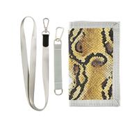 decor gift Python Skin Texture Brown Yellow trifold fold wallets for men for male simple sturdy fold wallets men with lanyard
