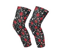 decor gift Silver Stars Red Roses lightweight knee pads for skating knee compression skateboarding basketball