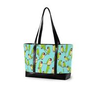 decor gift simple laptop bag with zipper Vintage Farm Animal Chicken Lover for university with tablet, Green Birb Funny Parrot Cute Bird
